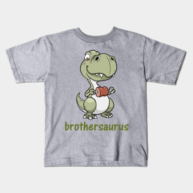 Brothersaurus Kids T-Shirt by cdclocks